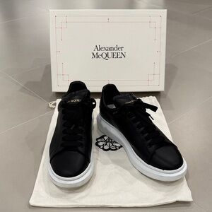 Alexander McQueen Black Sneakers with White Soles